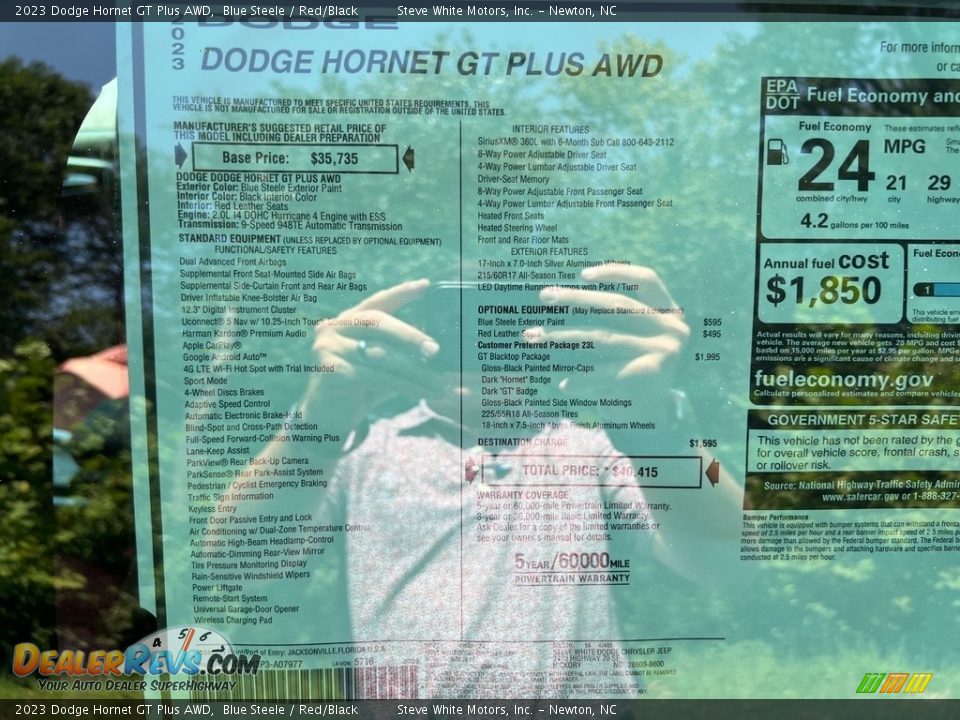 2023 Dodge Hornet GT Plus AWD Window Sticker Photo #29