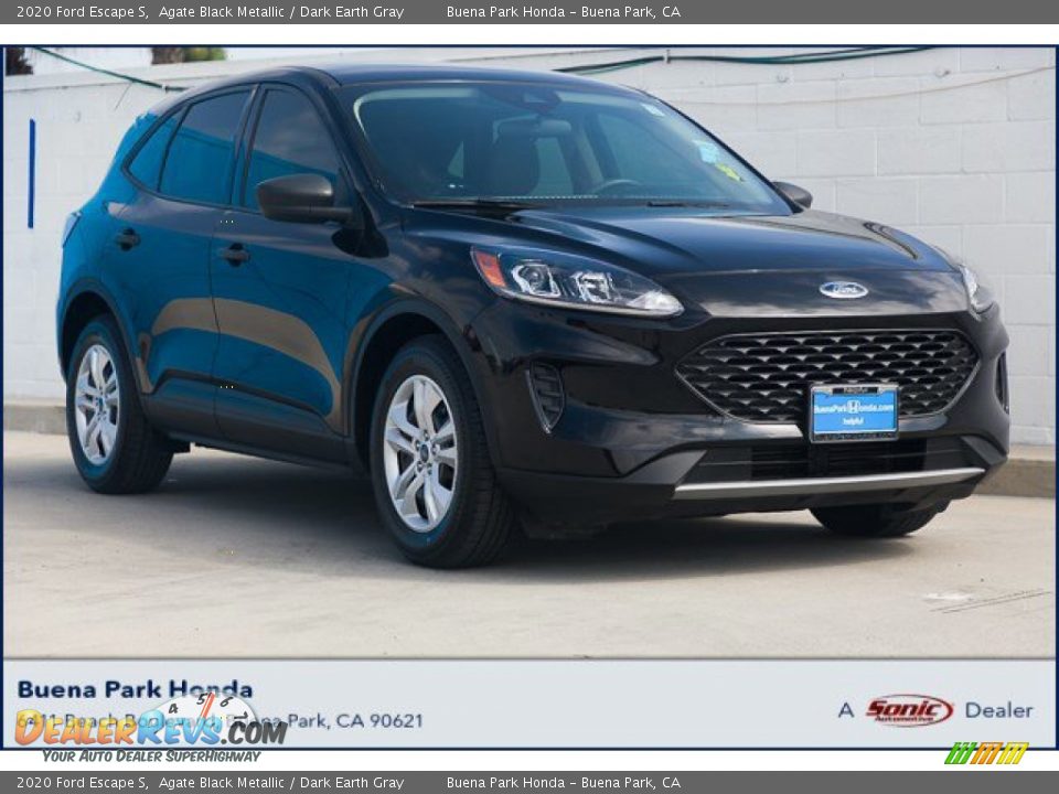 2020 Ford Escape S Agate Black Metallic / Dark Earth Gray Photo #1