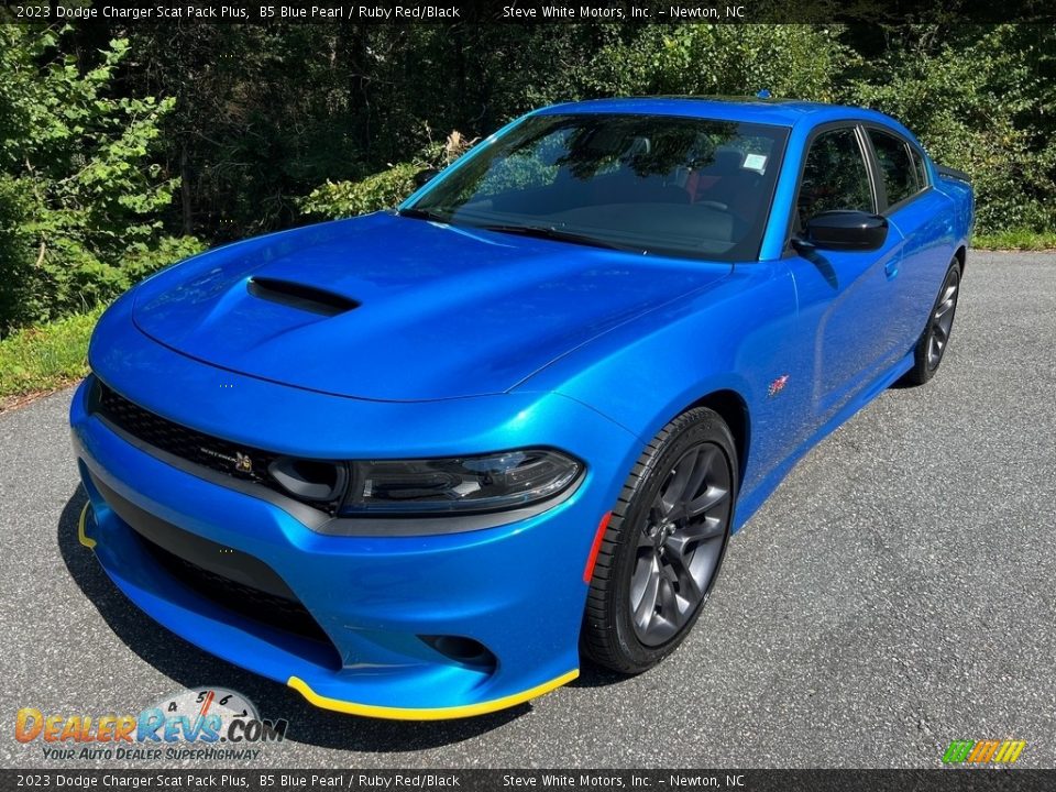 2023 Dodge Charger Scat Pack Plus B5 Blue Pearl / Ruby Red/Black Photo #2