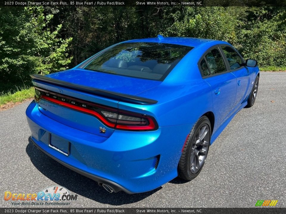 2023 Dodge Charger Scat Pack Plus B5 Blue Pearl / Ruby Red/Black Photo #6