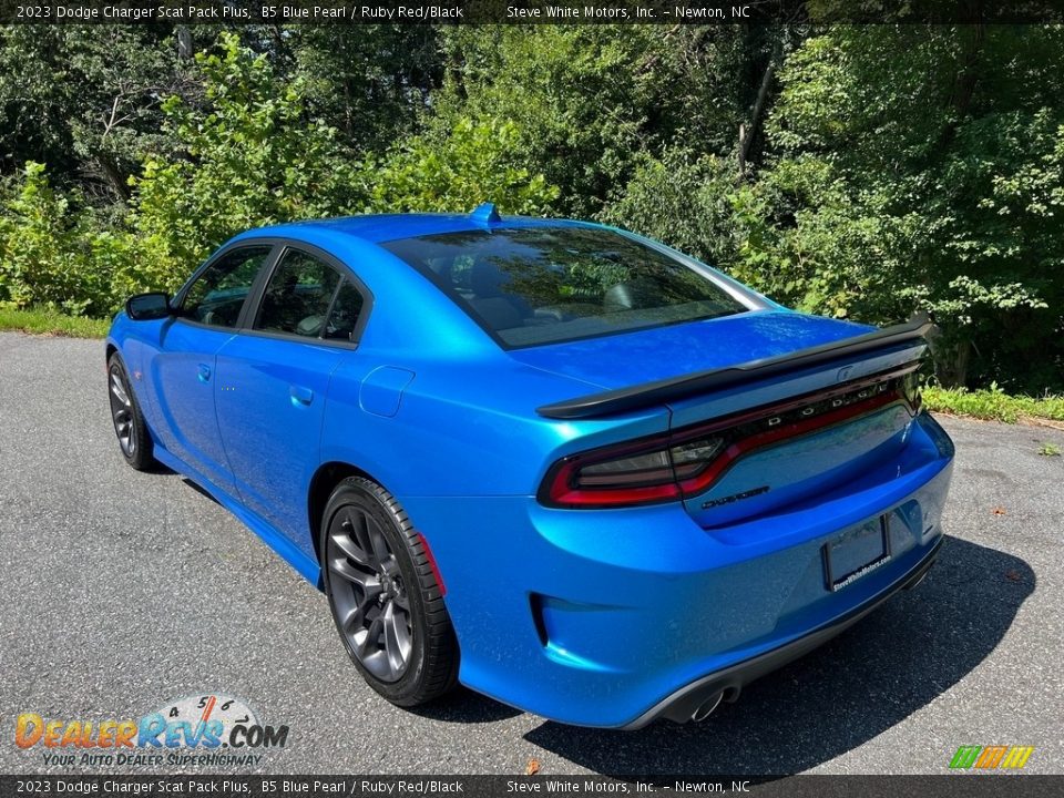 2023 Dodge Charger Scat Pack Plus B5 Blue Pearl / Ruby Red/Black Photo #8