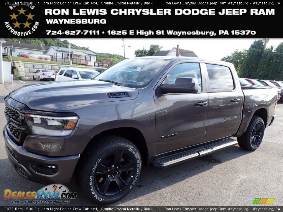 2023 Ram 1500 Big Horn Night Edition Crew Cab 4x4 Granite Crystal Metallic / Black Photo #1