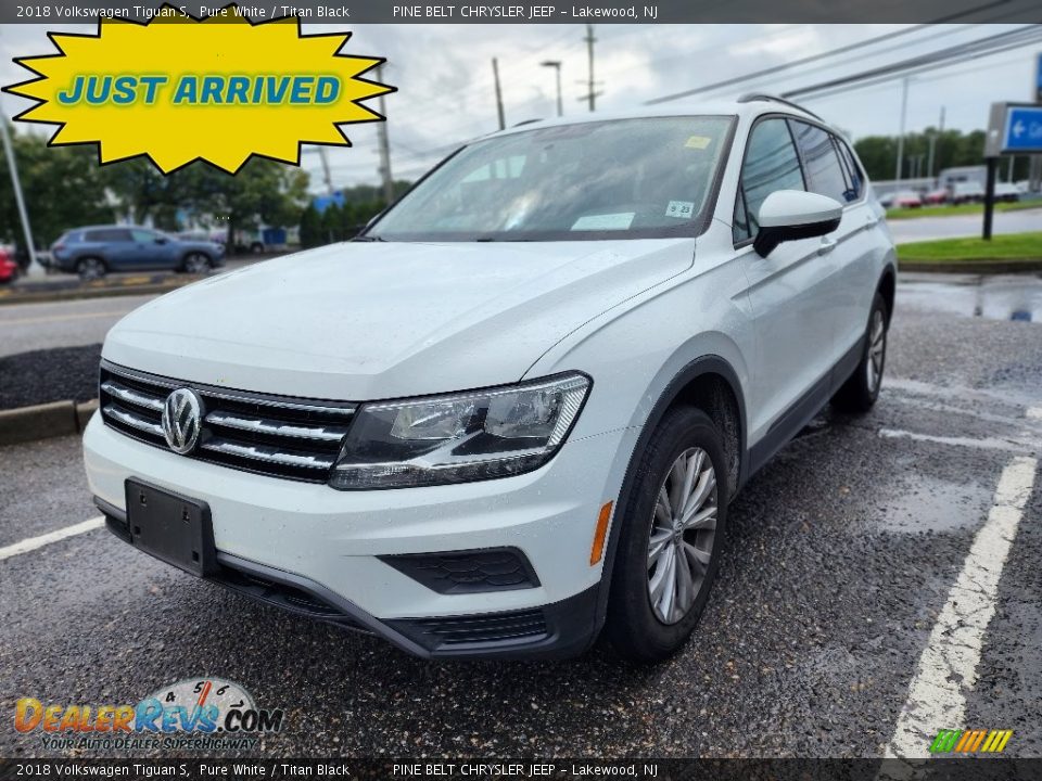 2018 Volkswagen Tiguan S Pure White / Titan Black Photo #1