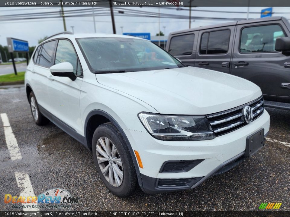 2018 Volkswagen Tiguan S Pure White / Titan Black Photo #2