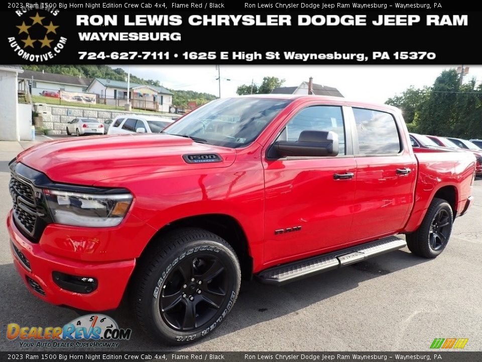 2023 Ram 1500 Big Horn Night Edition Crew Cab 4x4 Flame Red / Black Photo #1