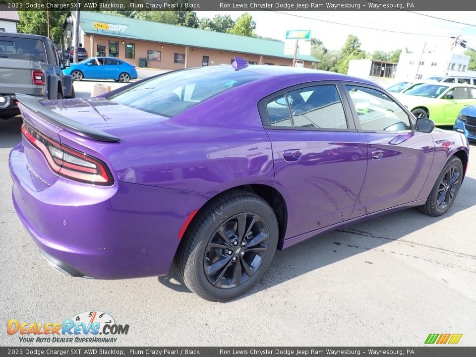 2023 Dodge Charger SXT AWD Blacktop Plum Crazy Pearl / Black Photo #6