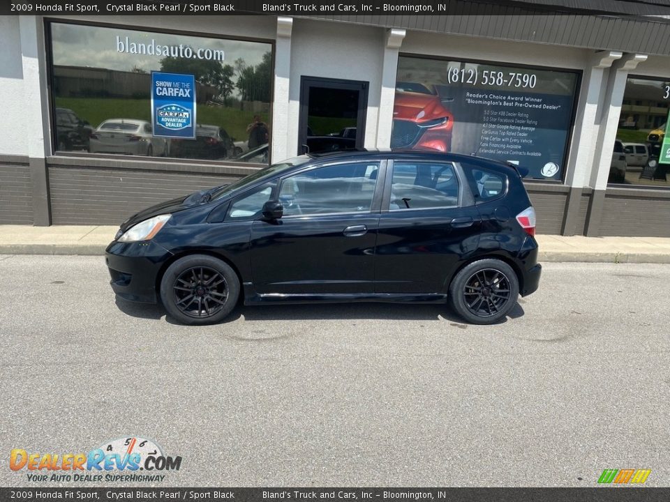 2009 Honda Fit Sport Crystal Black Pearl / Sport Black Photo #1