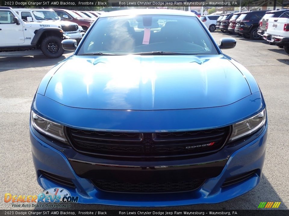 2023 Dodge Charger SXT AWD Blacktop Frostbite / Black Photo #9