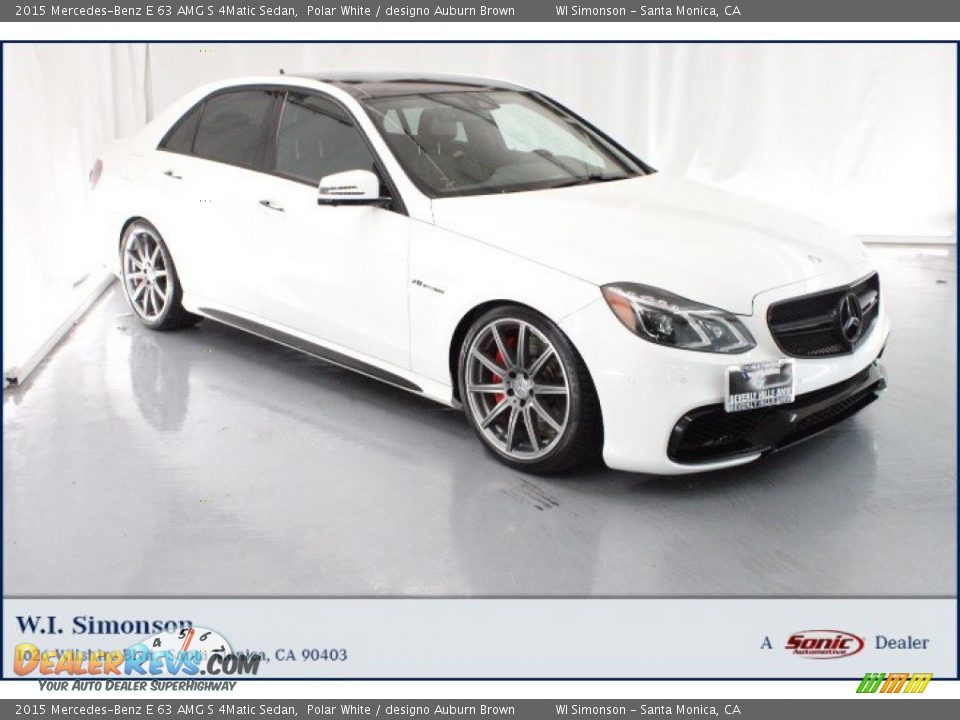 2015 Mercedes-Benz E 63 AMG S 4Matic Sedan Polar White / designo Auburn Brown Photo #1