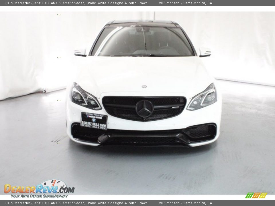 2015 Mercedes-Benz E 63 AMG S 4Matic Sedan Polar White / designo Auburn Brown Photo #2