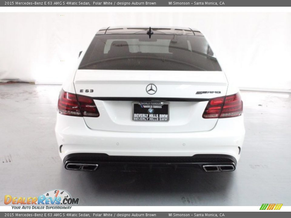 2015 Mercedes-Benz E 63 AMG S 4Matic Sedan Polar White / designo Auburn Brown Photo #4