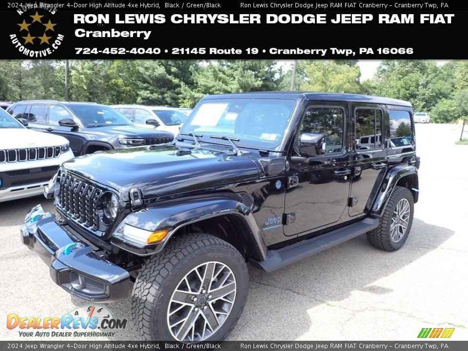 2024 Jeep Wrangler 4-Door High Altitude 4xe Hybrid Black / Green/Black Photo #1