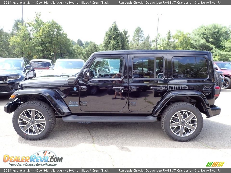 2024 Jeep Wrangler 4-Door High Altitude 4xe Hybrid Black / Green/Black Photo #2