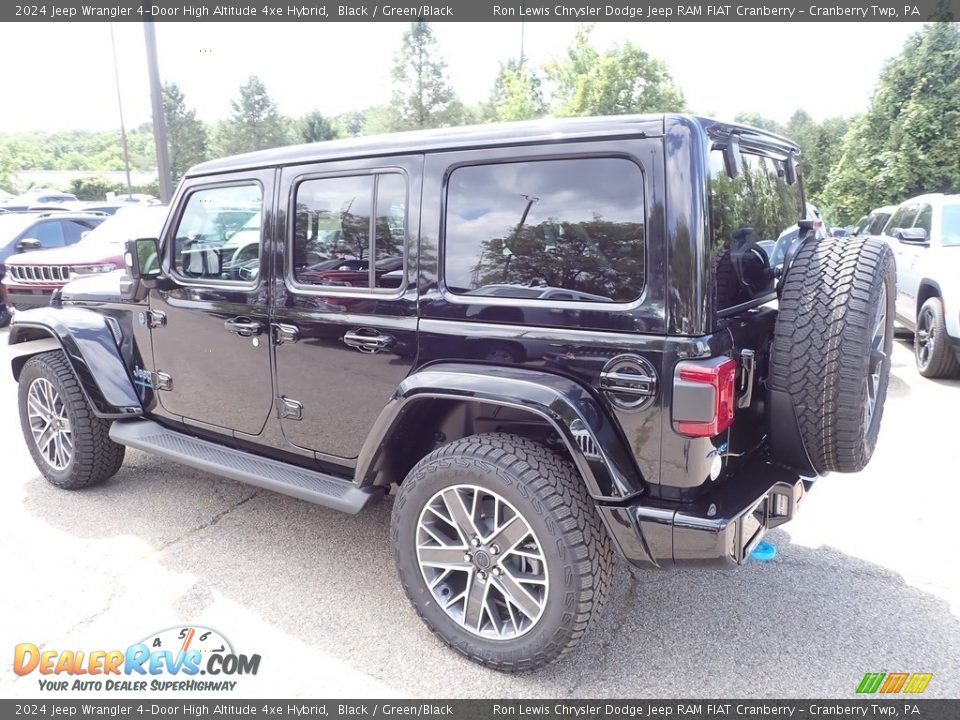 2024 Jeep Wrangler 4-Door High Altitude 4xe Hybrid Black / Green/Black Photo #3