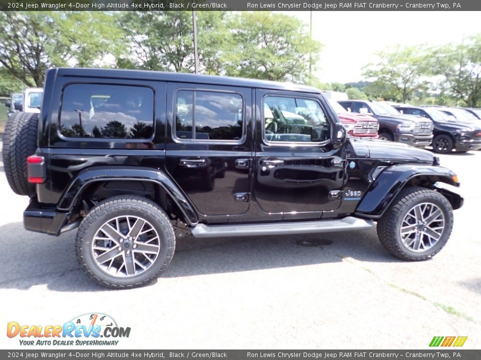 2024 Jeep Wrangler 4-Door High Altitude 4xe Hybrid Black / Green/Black Photo #6