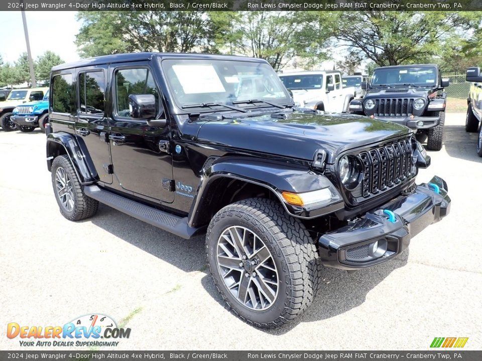 2024 Jeep Wrangler 4-Door High Altitude 4xe Hybrid Black / Green/Black Photo #7