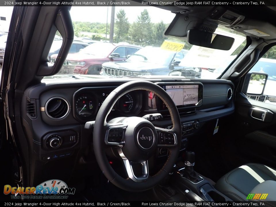 2024 Jeep Wrangler 4-Door High Altitude 4xe Hybrid Black / Green/Black Photo #13