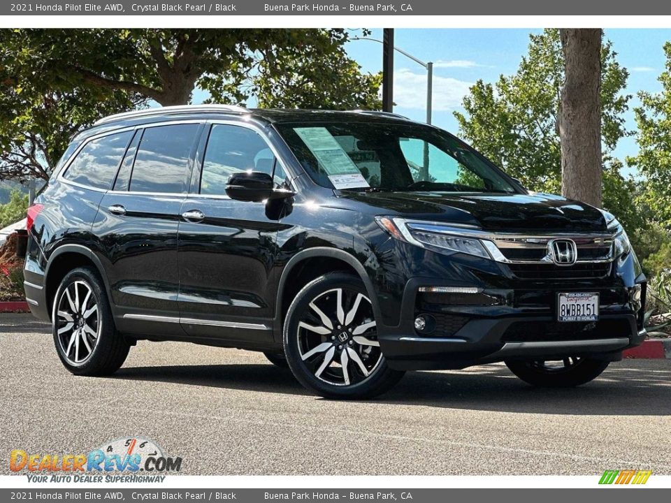 2021 Honda Pilot Elite AWD Crystal Black Pearl / Black Photo #2