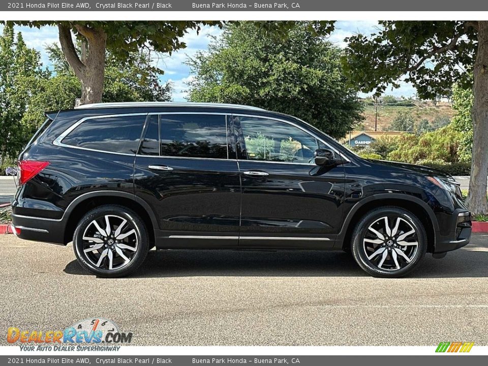 2021 Honda Pilot Elite AWD Crystal Black Pearl / Black Photo #3