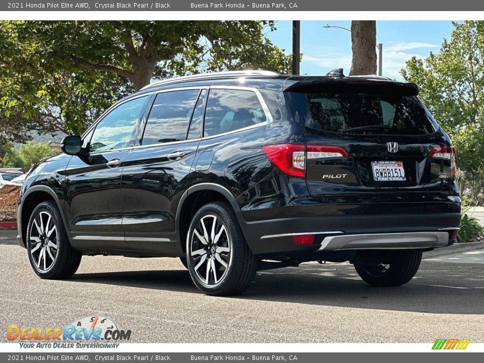 2021 Honda Pilot Elite AWD Crystal Black Pearl / Black Photo #6