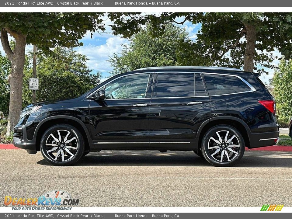 2021 Honda Pilot Elite AWD Crystal Black Pearl / Black Photo #7