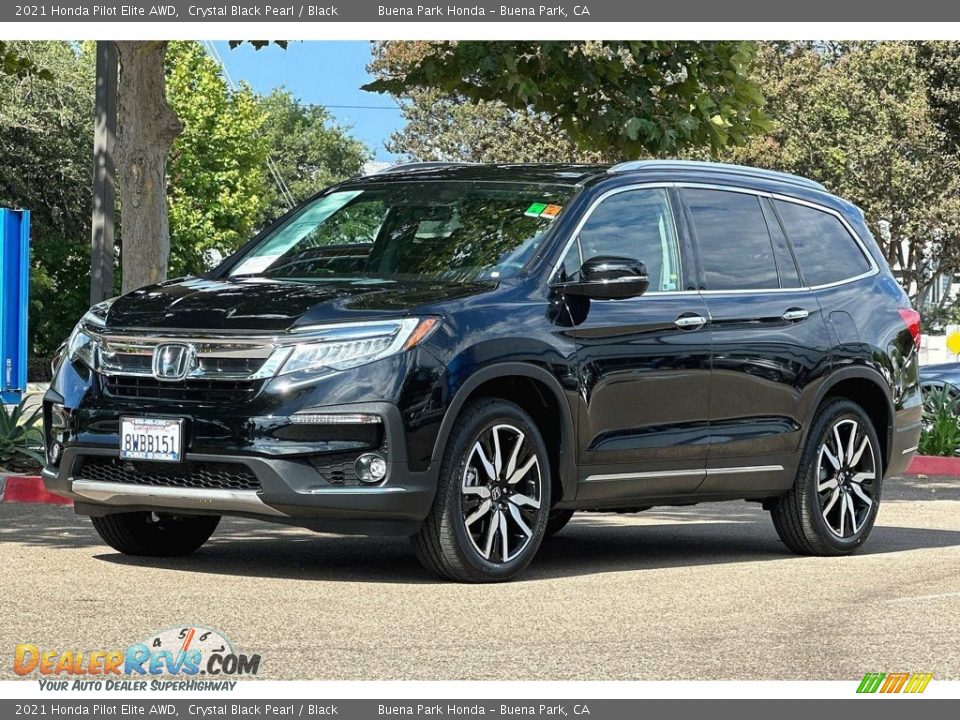 2021 Honda Pilot Elite AWD Crystal Black Pearl / Black Photo #8