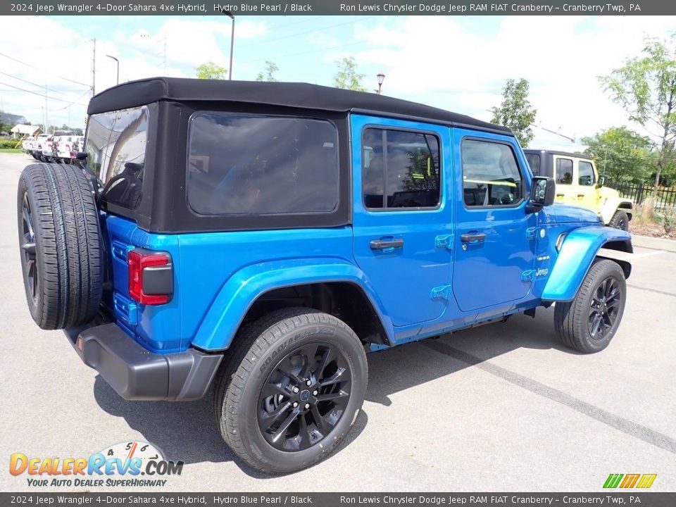 2024 Jeep Wrangler 4-Door Sahara 4xe Hybrid Hydro Blue Pearl / Black Photo #5