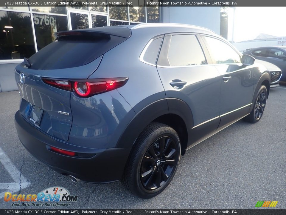 2023 Mazda CX-30 S Carbon Edition AWD Polymetal Gray Metallic / Red Photo #2