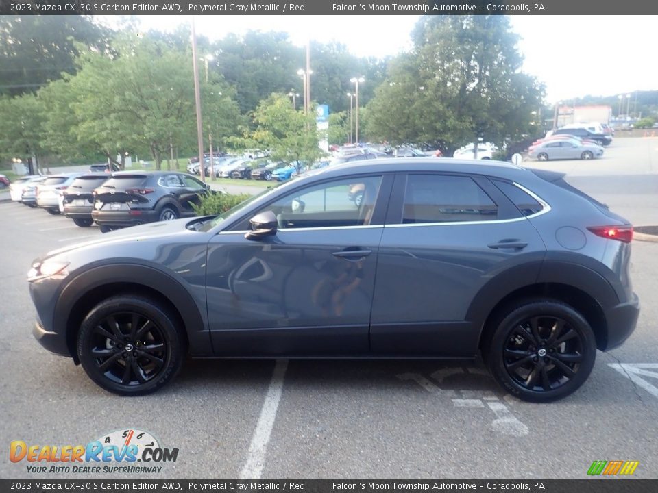 2023 Mazda CX-30 S Carbon Edition AWD Polymetal Gray Metallic / Red Photo #6