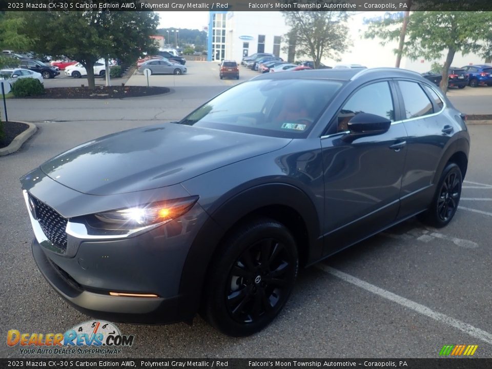 2023 Mazda CX-30 S Carbon Edition AWD Polymetal Gray Metallic / Red Photo #7