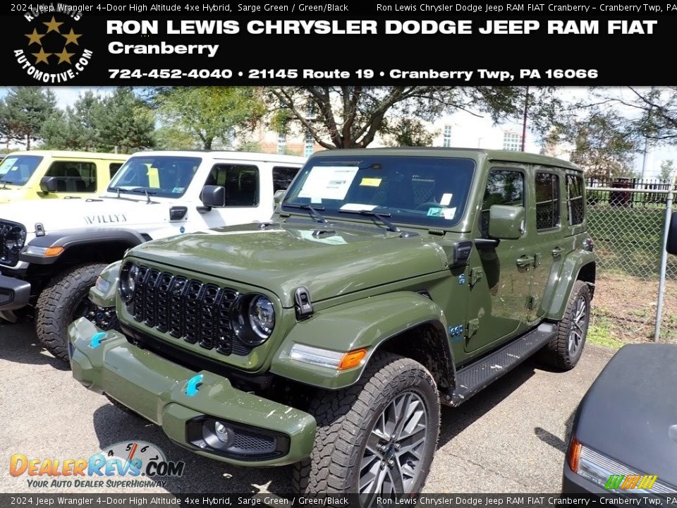 2024 Jeep Wrangler 4-Door High Altitude 4xe Hybrid Sarge Green / Green/Black Photo #1