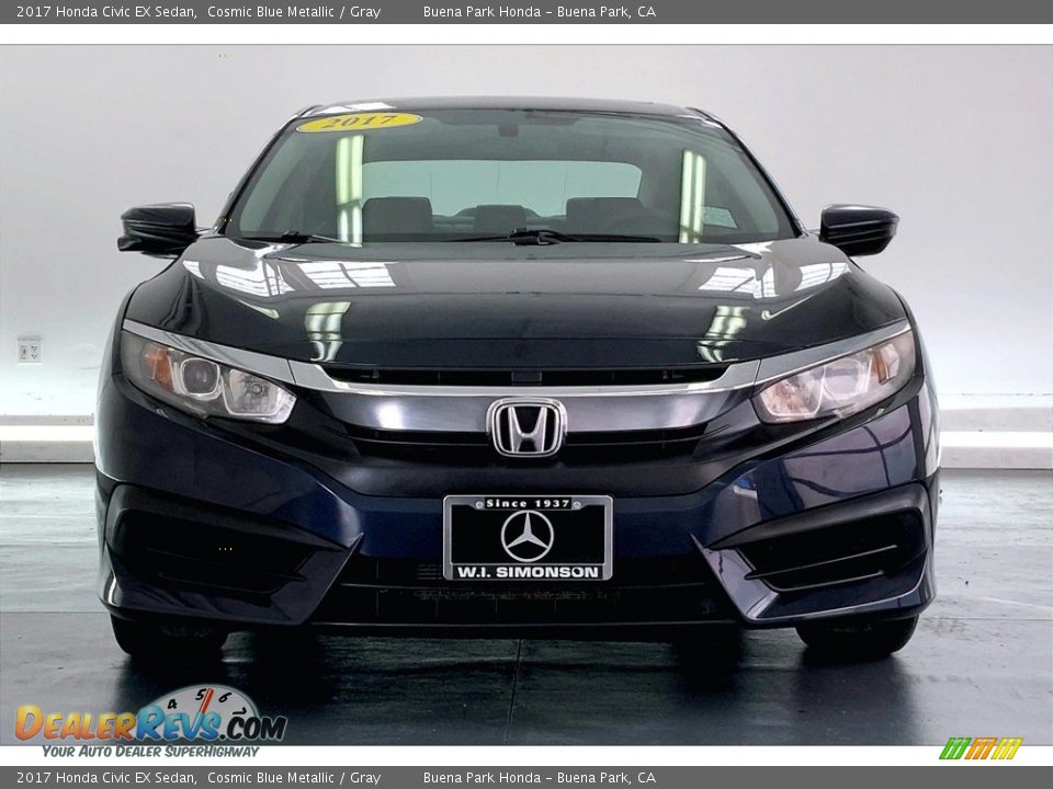 2017 Honda Civic EX Sedan Cosmic Blue Metallic / Gray Photo #2