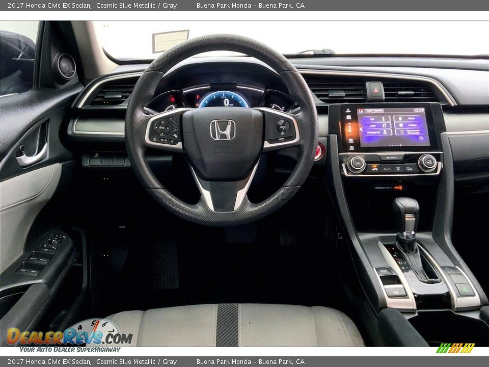 2017 Honda Civic EX Sedan Cosmic Blue Metallic / Gray Photo #4