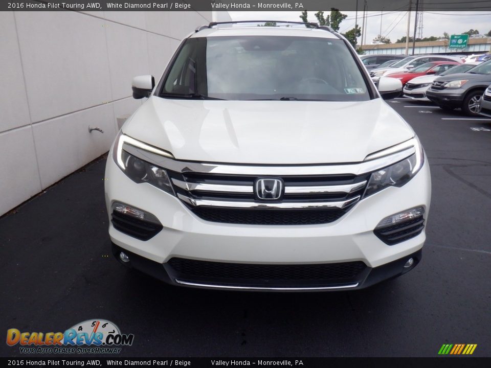 2016 Honda Pilot Touring AWD White Diamond Pearl / Beige Photo #3