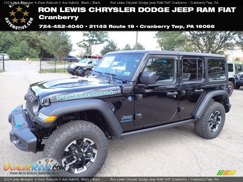 2024 Jeep Wrangler 4-Door Rubicon X 4xe Hybrid Black / Black Photo #1