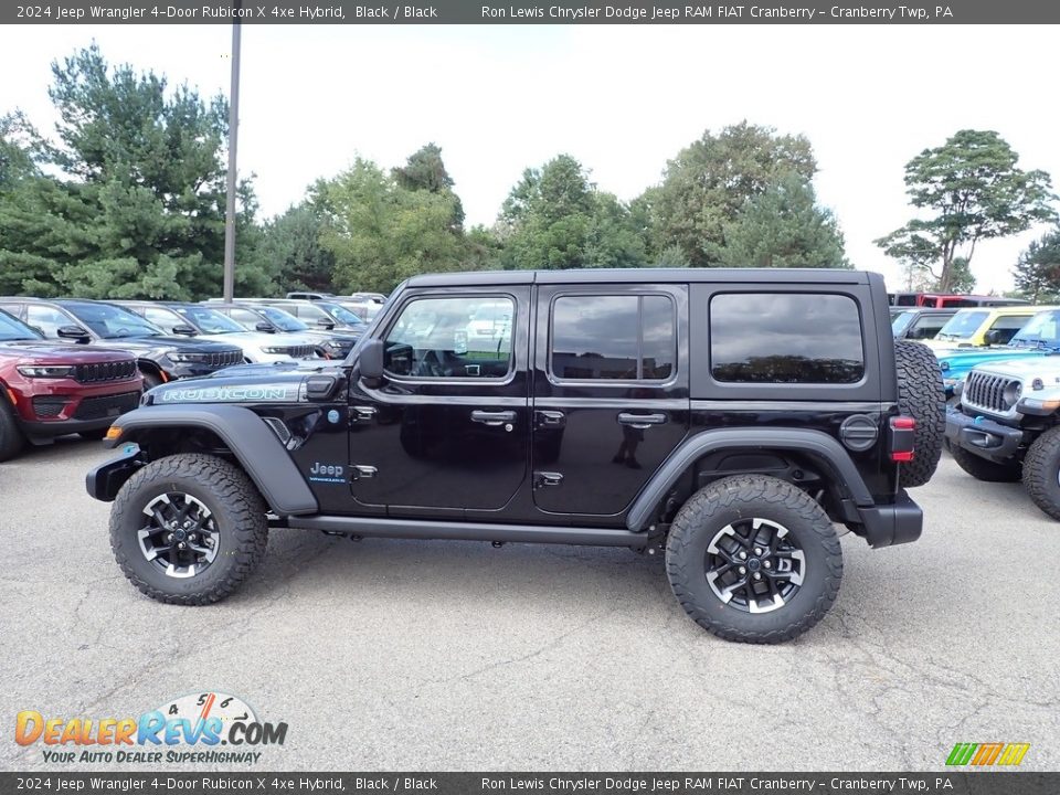 Black 2024 Jeep Wrangler 4-Door Rubicon X 4xe Hybrid Photo #2