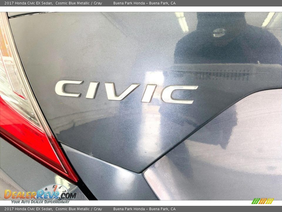 2017 Honda Civic EX Sedan Cosmic Blue Metallic / Gray Photo #31