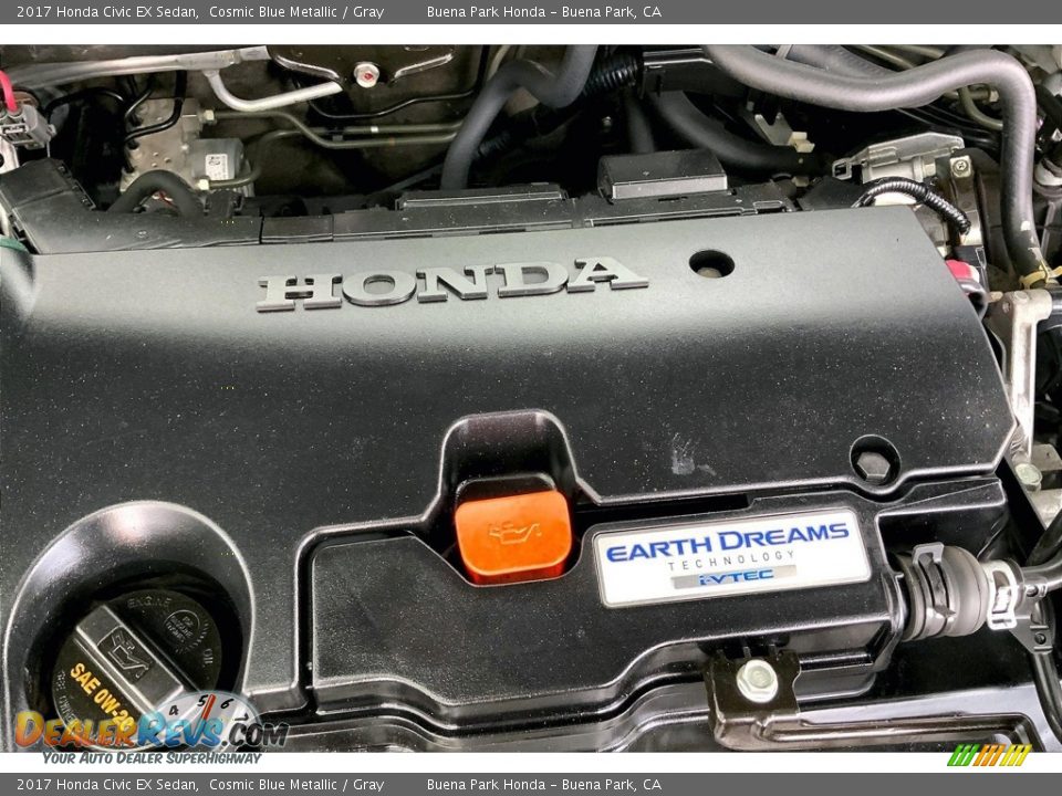 2017 Honda Civic EX Sedan Cosmic Blue Metallic / Gray Photo #32