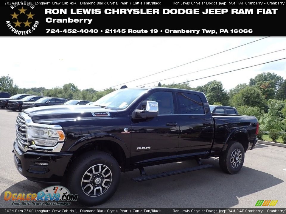 2024 Ram 2500 Longhorn Crew Cab 4x4 Diamond Black Crystal Pearl / Cattle Tan/Black Photo #1