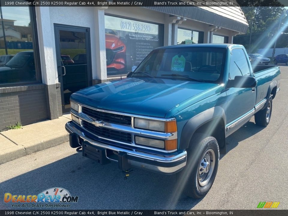 1998 Chevrolet C/K 2500 K2500 Regular Cab 4x4 Bright Blue Metallic / Gray Photo #17