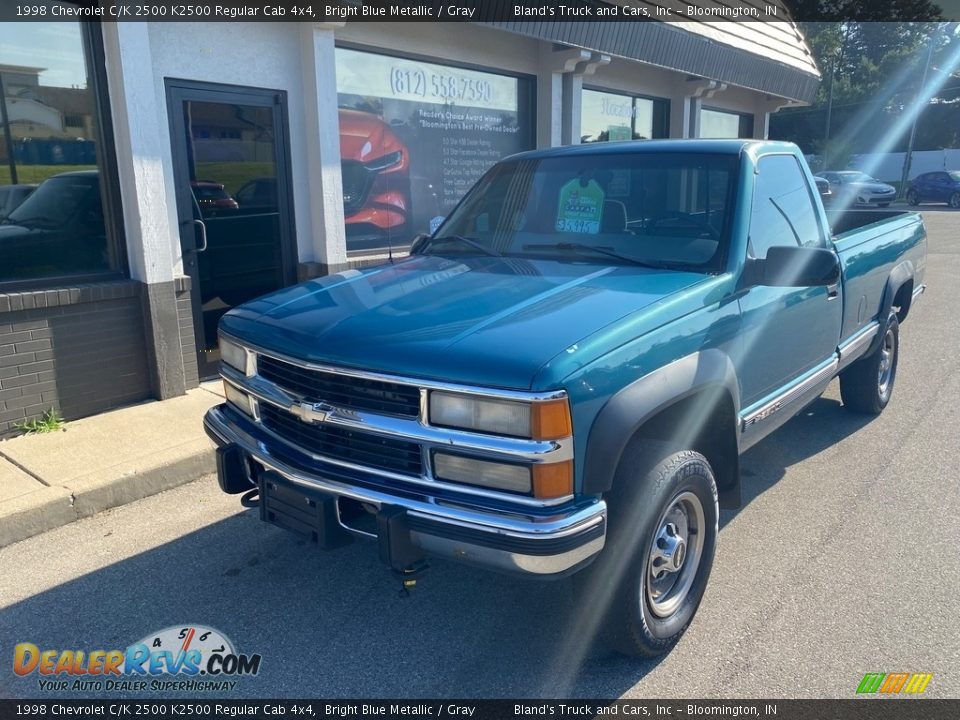 1998 Chevrolet C/K 2500 K2500 Regular Cab 4x4 Bright Blue Metallic / Gray Photo #18