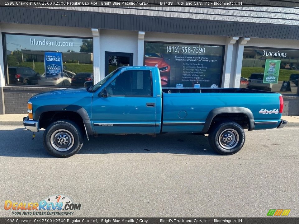 1998 Chevrolet C/K 2500 K2500 Regular Cab 4x4 Bright Blue Metallic / Gray Photo #22