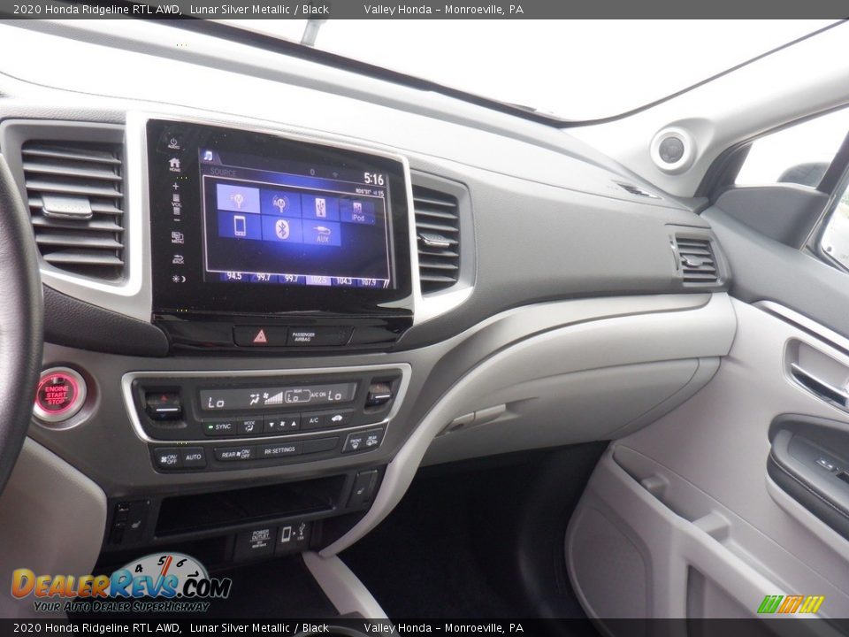 Dashboard of 2020 Honda Ridgeline RTL AWD Photo #19