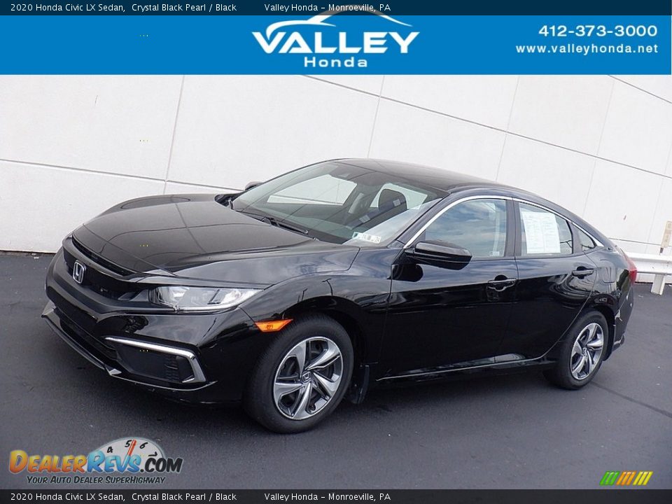 2020 Honda Civic LX Sedan Crystal Black Pearl / Black Photo #1