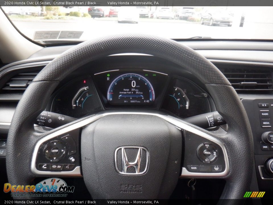 2020 Honda Civic LX Sedan Crystal Black Pearl / Black Photo #18