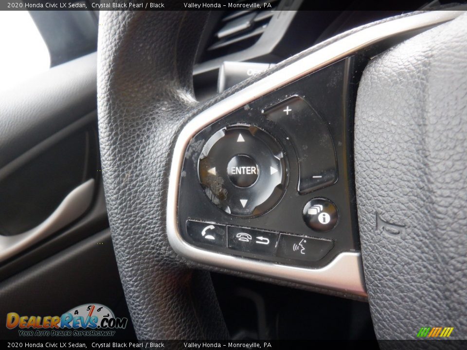 2020 Honda Civic LX Sedan Crystal Black Pearl / Black Photo #19