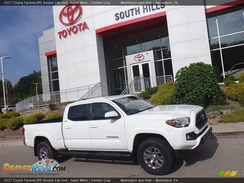 2017 Toyota Tacoma SR5 Double Cab 4x4 Super White / Cement Gray Photo #2