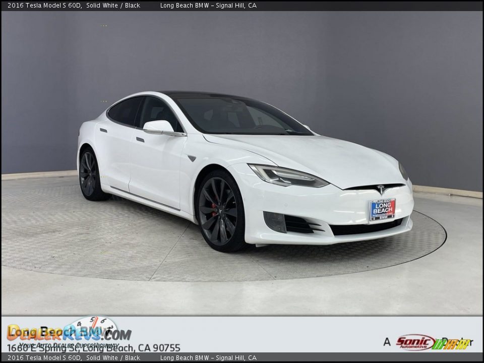 2016 Tesla Model S 60D Solid White / Black Photo #1
