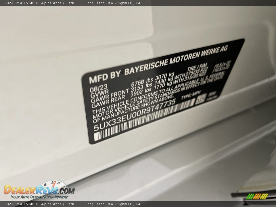 2024 BMW X5 M60i Alpine White / Black Photo #27