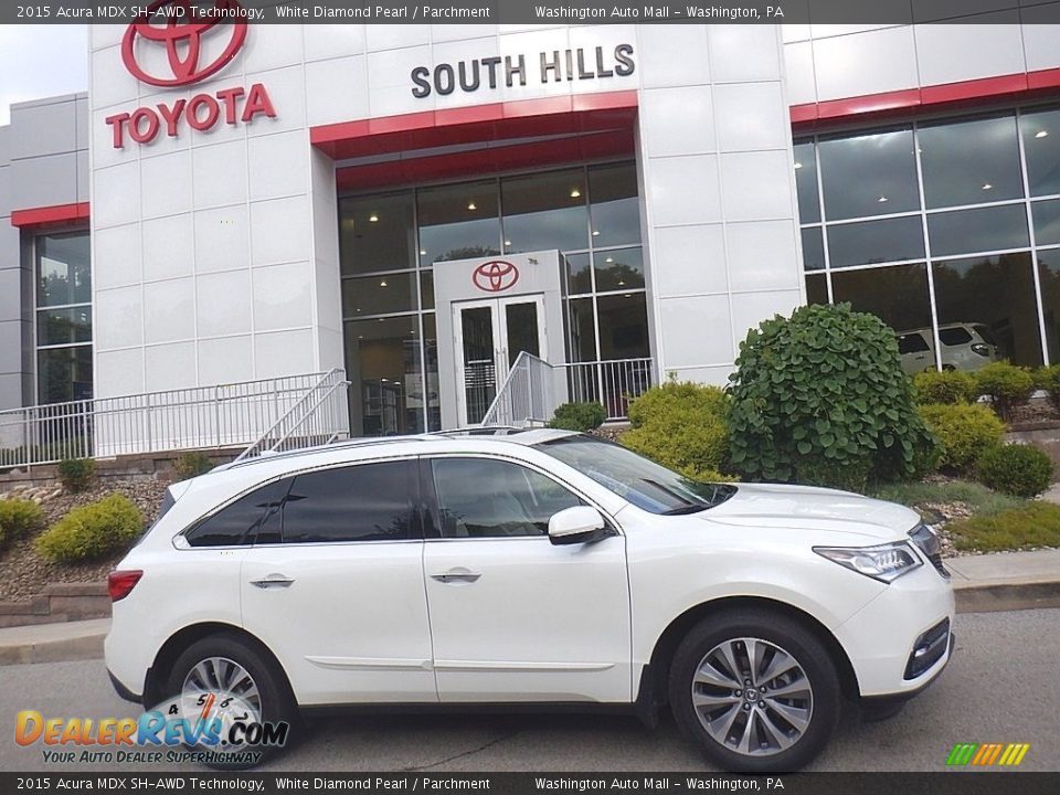 2015 Acura MDX SH-AWD Technology White Diamond Pearl / Parchment Photo #2